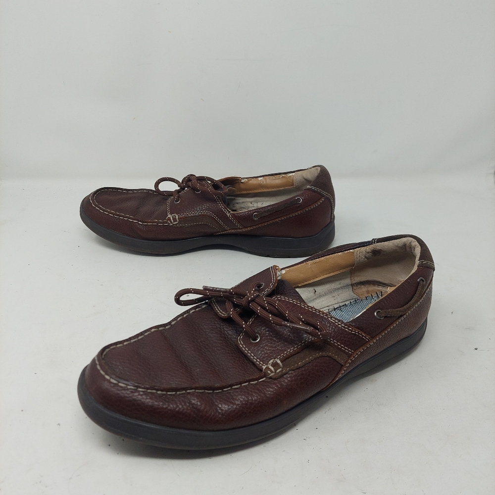 Bostonian Brown Leather Dock Boat Shoes Slip On Loafers Comfort Casual Size 10M